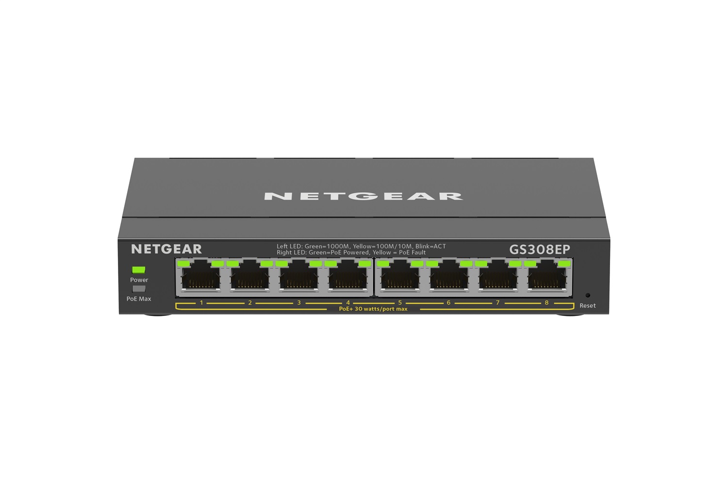 NETGEAR GS308EP Switch PoE 8 Porte Gigabit Ethernet Gestito L2/L3 con Supporto VLAN e QoS