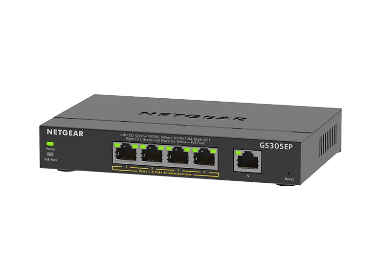 NETGEAR GS305EP Switch Gestito L3 Gigabit Ethernet 5 Porte con Supporto Power over Ethernet (PoE) - Nero