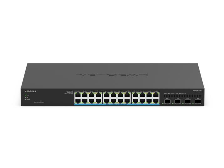 NETGEAR Smart MS324TXUP - Switch Gestito L2/L3/L4 con 24 porte 100/1000/2.5G (PoE ) e 4 porte 10 Gigabit SFP - Montabile su Rack e Desktop