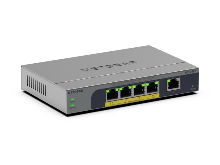 NETGEAR GS105EP Non gestito Gigabit Ethernet (10/100/1000) Supporto Power over Ethernet (PoE) Grigio