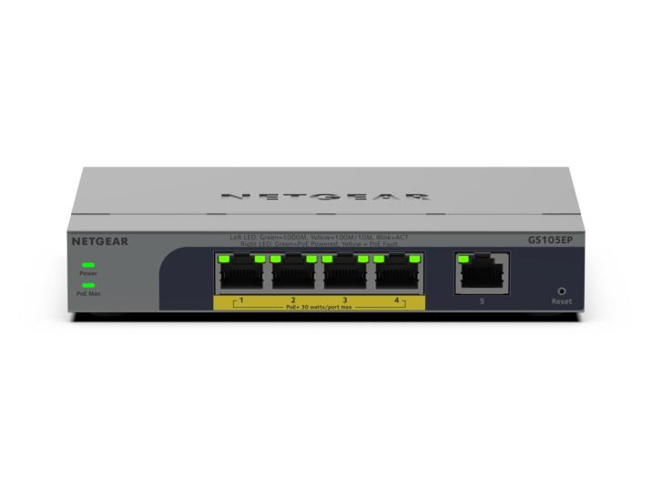 NETGEAR GS105EP Non gestito Gigabit Ethernet (10/100/1000) Supporto Power over Ethernet (PoE) Grigio