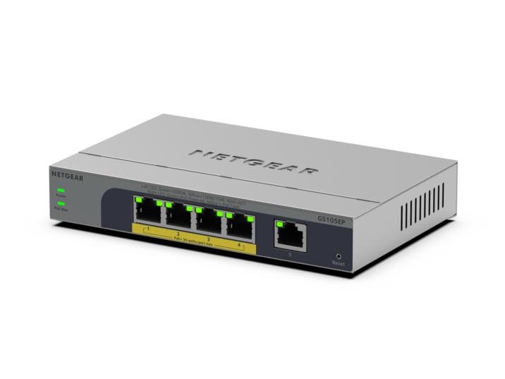 NETGEAR GS105EP Non gestito Gigabit Ethernet (10/100/1000) Supporto Power over Ethernet (PoE) Grigio