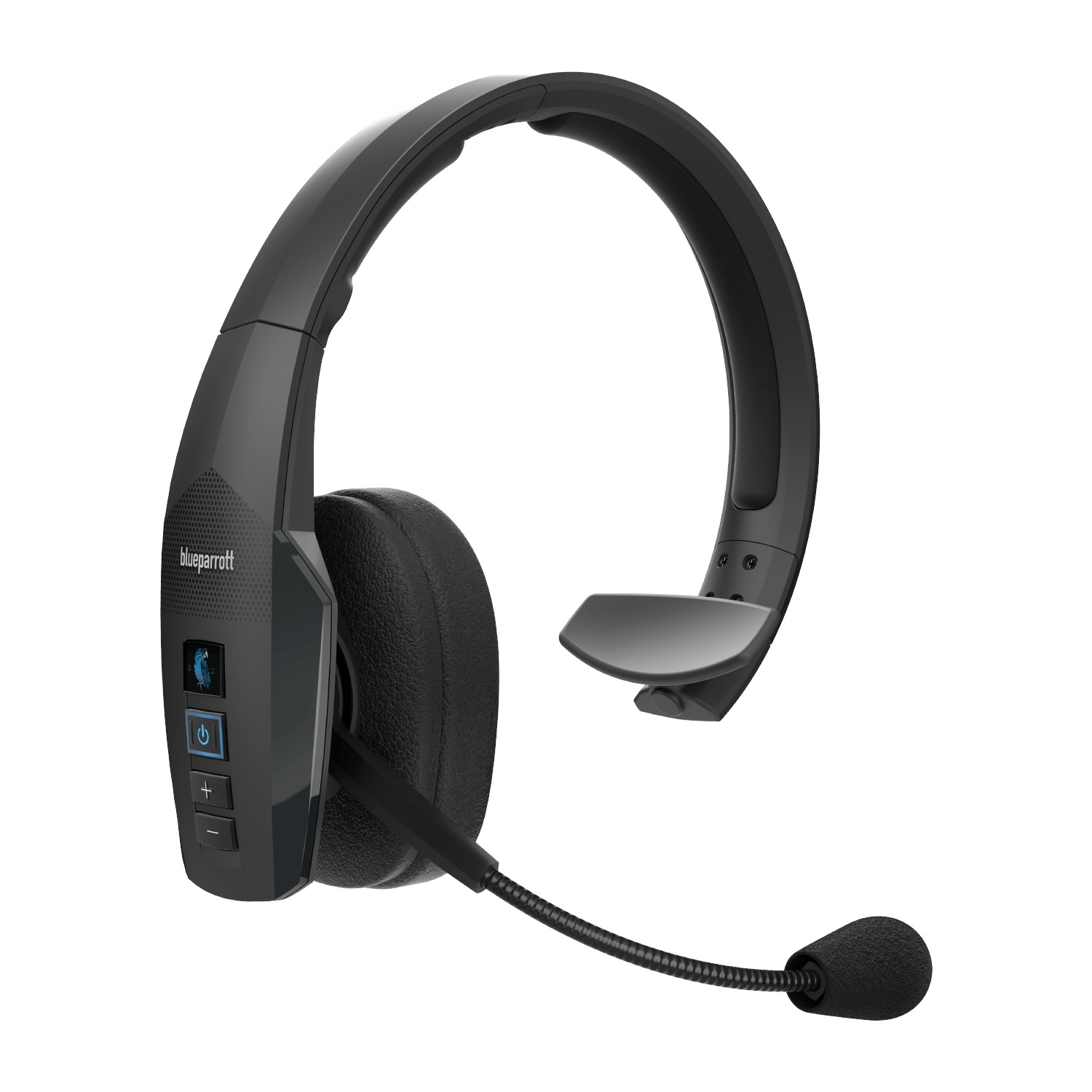 BlueParrott B450-XT Cuffie Mono Over-Ear Bluetooth con Cancellazione del Rumore 96% e Controllo Vocale, Nero