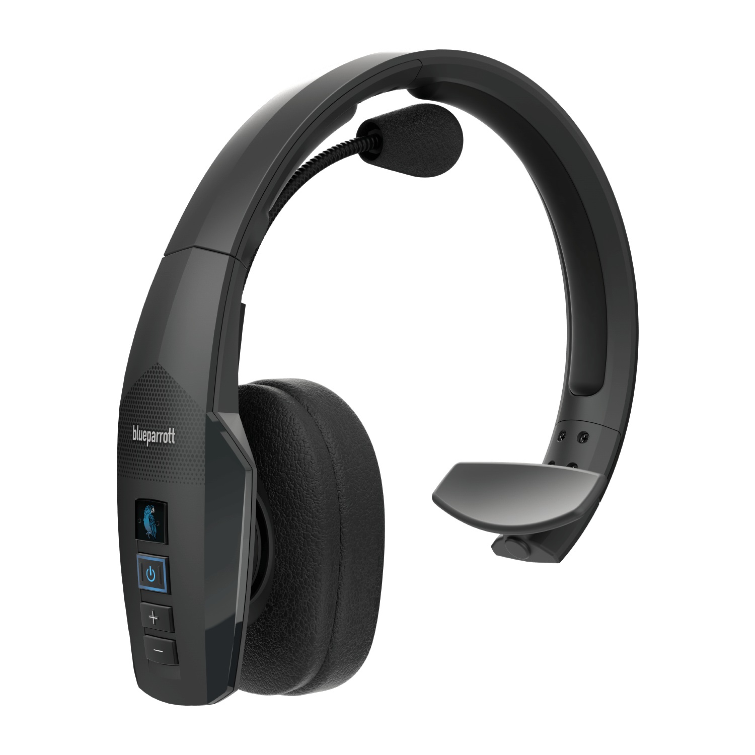 BlueParrott B450-XT Cuffie Mono Over-Ear Bluetooth con Cancellazione del Rumore 96% e Controllo Vocale, Nero