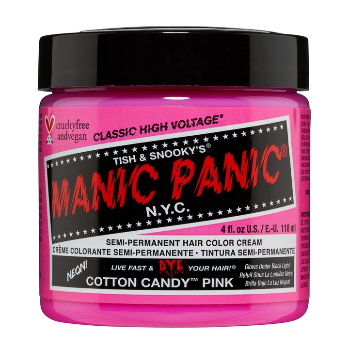 Manic Panic Classic High Voltage - Colore Semipermanente in Crema Cotton Candy Pink 118 ml