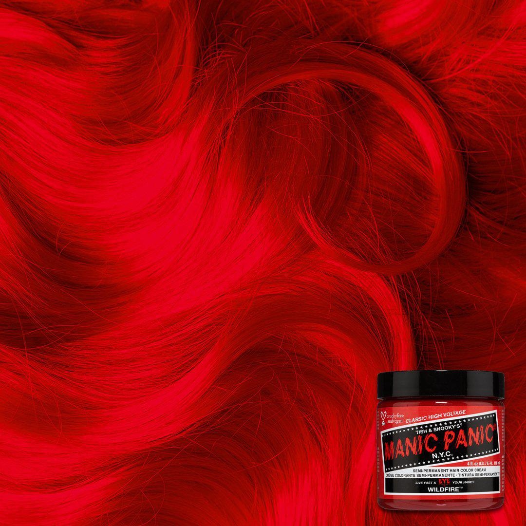 Manic Panic Wildfire Classic Creme 118 ml - Colorazione Semipermanente Vegan e Cruelty Free, Rosso-Arancio che Brilla sotto Luce UV
