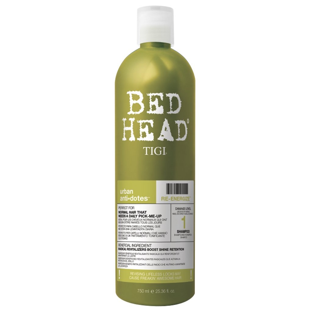 TIGI Bed Head Urban Antidotes Re-energize Shampoo 750 ml - Shampoo idratante per capelli stanchi e spenti