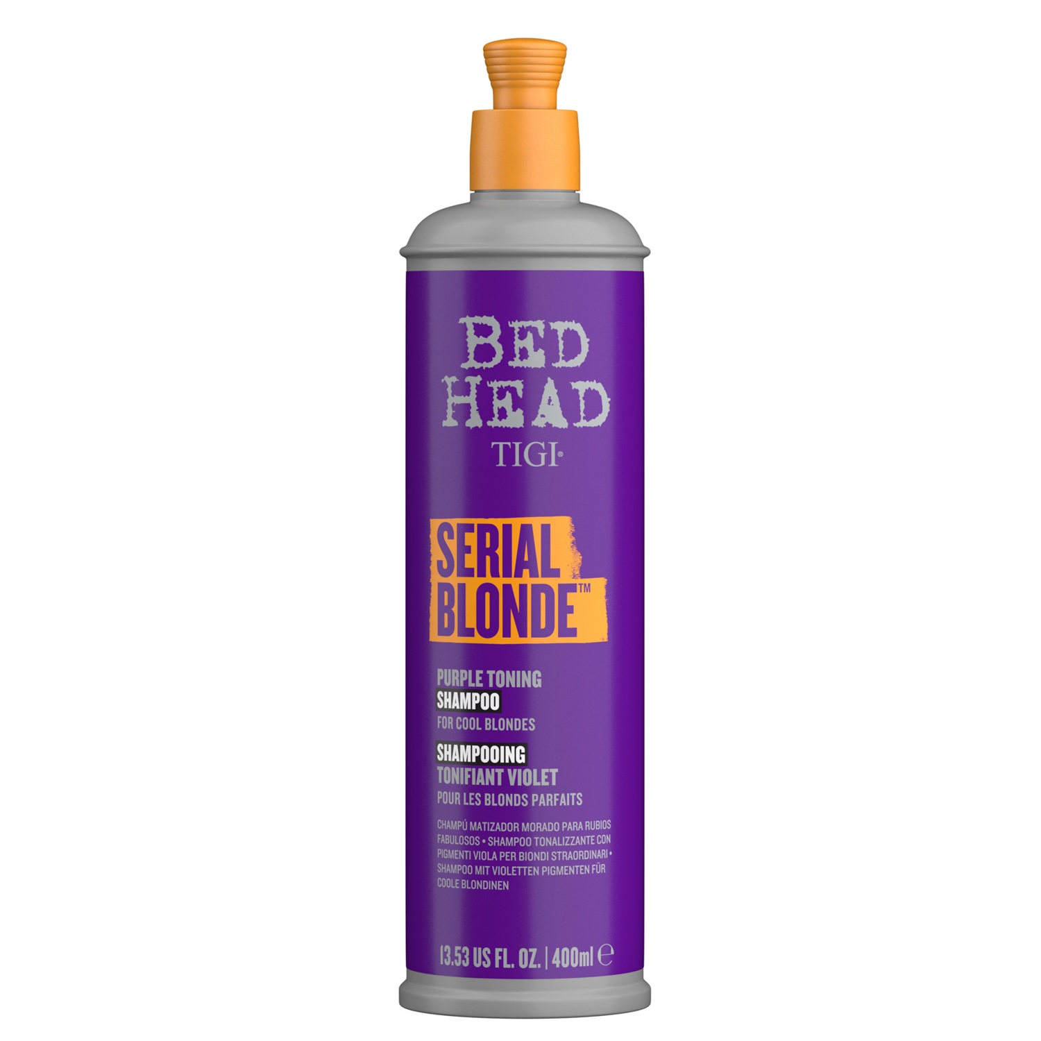 TIGI Bed Head Serial Blonde Purple Toning Shampoo 400 ml - Shampoo Tonificante Viola per Capelli Biondi, Neutralizza Toni Gialli e Illumina il Colore