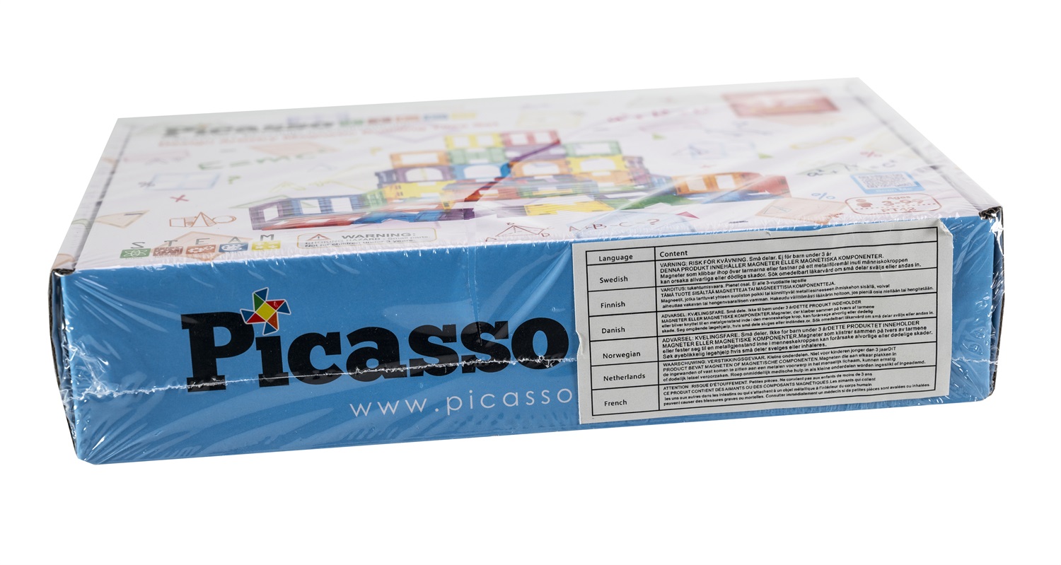 PicassoTiles PT42 Designer Artistry Kit - 42 Pezzi di Mattoncini Magnetici Trasparenti per Costruzioni 3D Educativi e Creativi