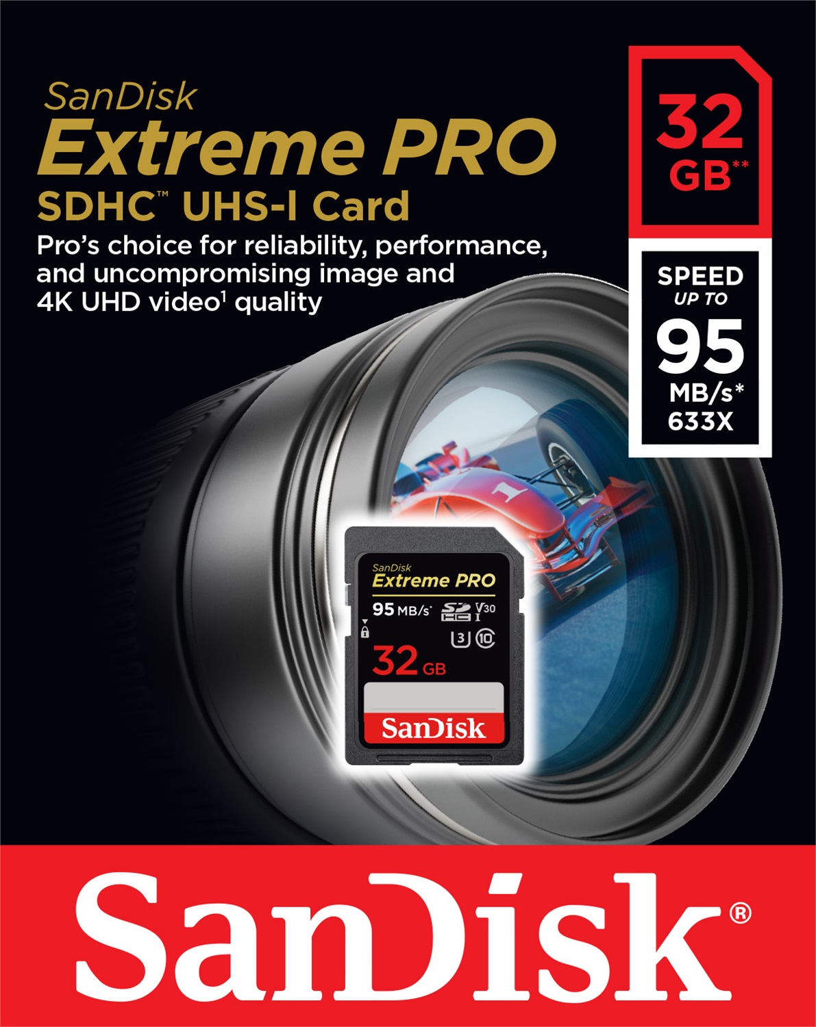 SanDisk Extreme PRO Scheda di Memoria 32GB SDHC UHS-1 fino a 95MB/s - Ideale per Video 4K UHD