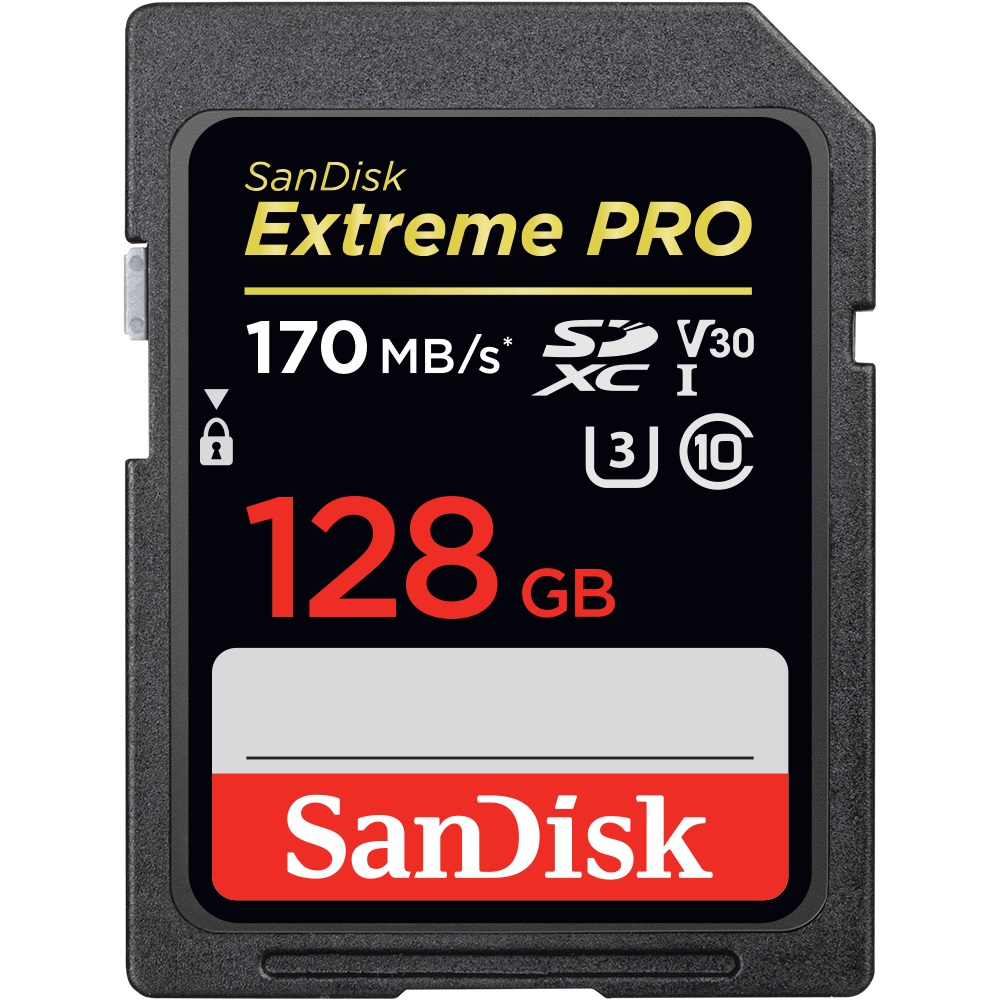 SanDisk Extreme PRO 128GB SDXC Memory Card - Fino a 170MB/s, UHS-I, Classe 10, U3, V30
