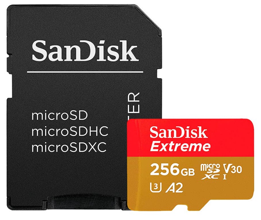 SanDisk Extreme PLUS 256 GB MicroSDXC UHS-I U3 A2 Classe 10 - Velocità di Lettura 200 MB/s, Scrittura 140 MB/s, Adattatore incluso