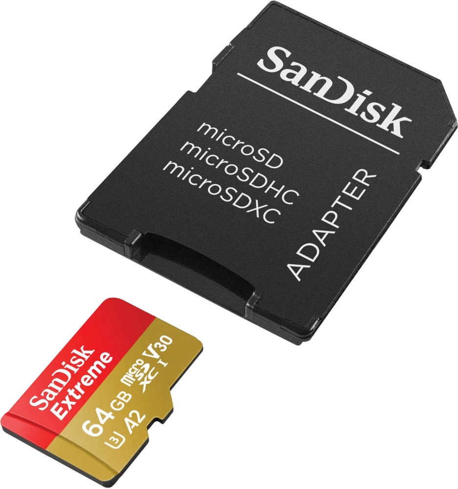 SanDisk Extreme 64 GB MicroSDXC UHS-I A2 Classe 10 - Fino a 170 MB/s, Ideale per Action Cam e Droni