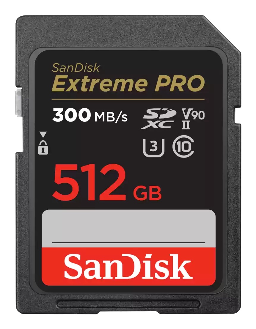 SanDisk Extreme PRO 512 GB SDXC UHS-II Classe 10 - Velocità di lettura fino a 300 MB/s, scrittura fino a 260 MB/s, UHS-II Class 3 V90