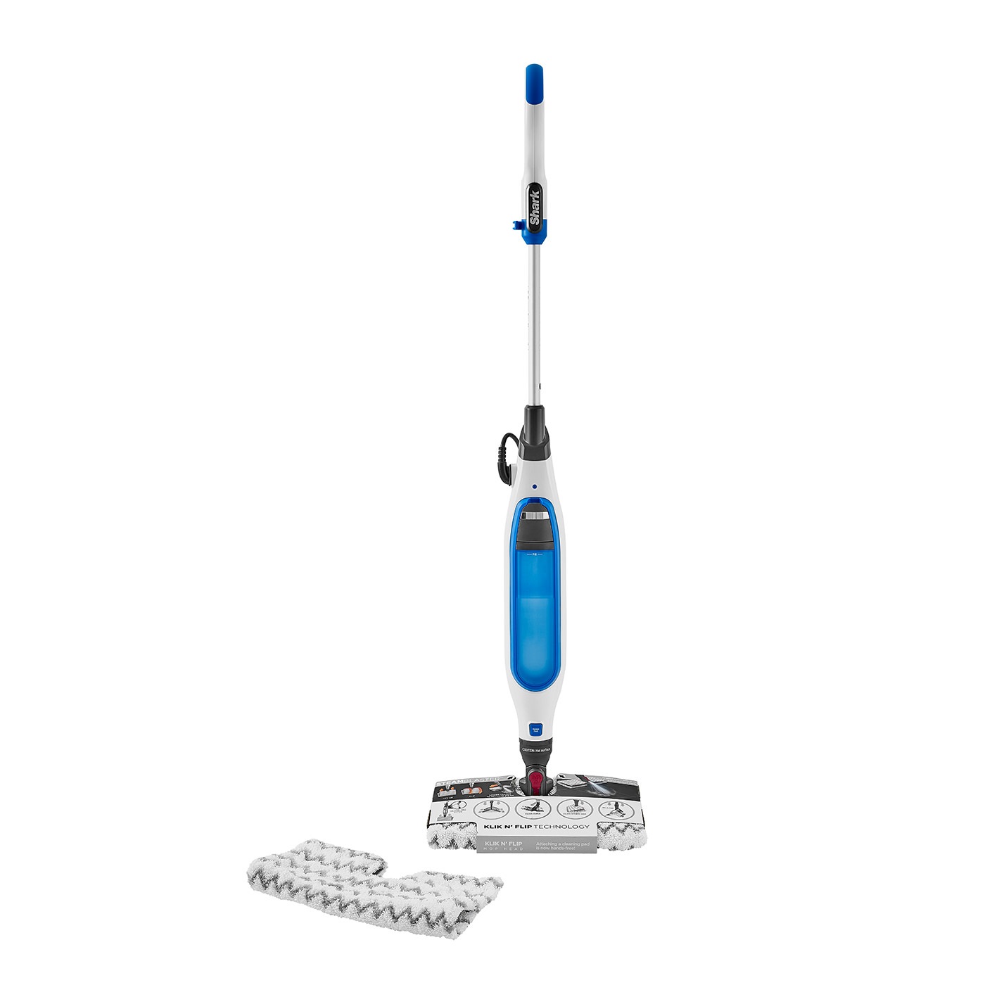 Shark S6001EU Scopa a Vapore Portatile 1200W 0.4L Bianco/Blu con Tecnologia Klik n' Flip