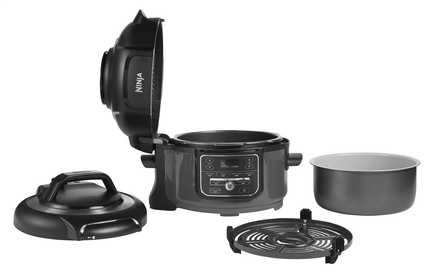 Ninja Foodi MINI Multicooker 6-in-1, Capacità 4,7 L, Potenza 1460 W, Cottura a Pressione e Friggitrice ad Aria, Colore Nero