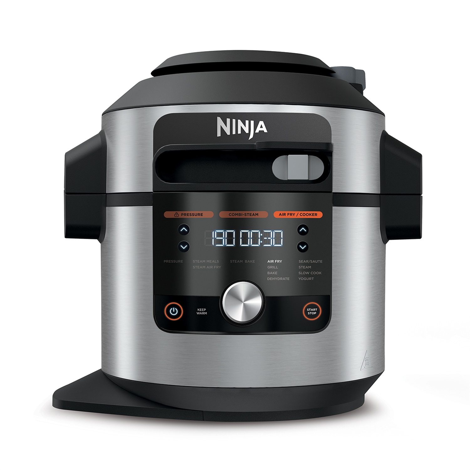 Ninja OL650EU Multicooker 12 in 1 SmartLid da 7,5 L, 1760 W, Acciaio Inox, Cottura a Pressione, Frittura ad Aria e Altre Funzioni