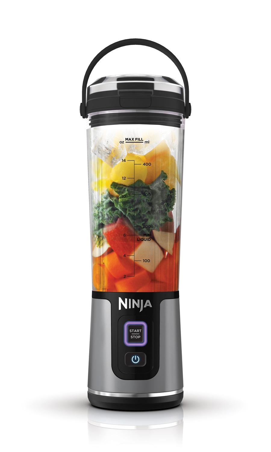 Ninja Frullatore Portatile Blast | Nero BC151EUBK, 530 ml, Ricaricabile, Tritaghiaccio, Mini Frullatore Senza Fili