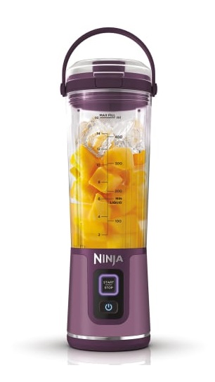 Ninja BC151EUPR Frullatore Portatile Senza Fili Viola - 530 ml, Ricaricabile, Tritaghiaccio, Coperchio a Prova di Perdite