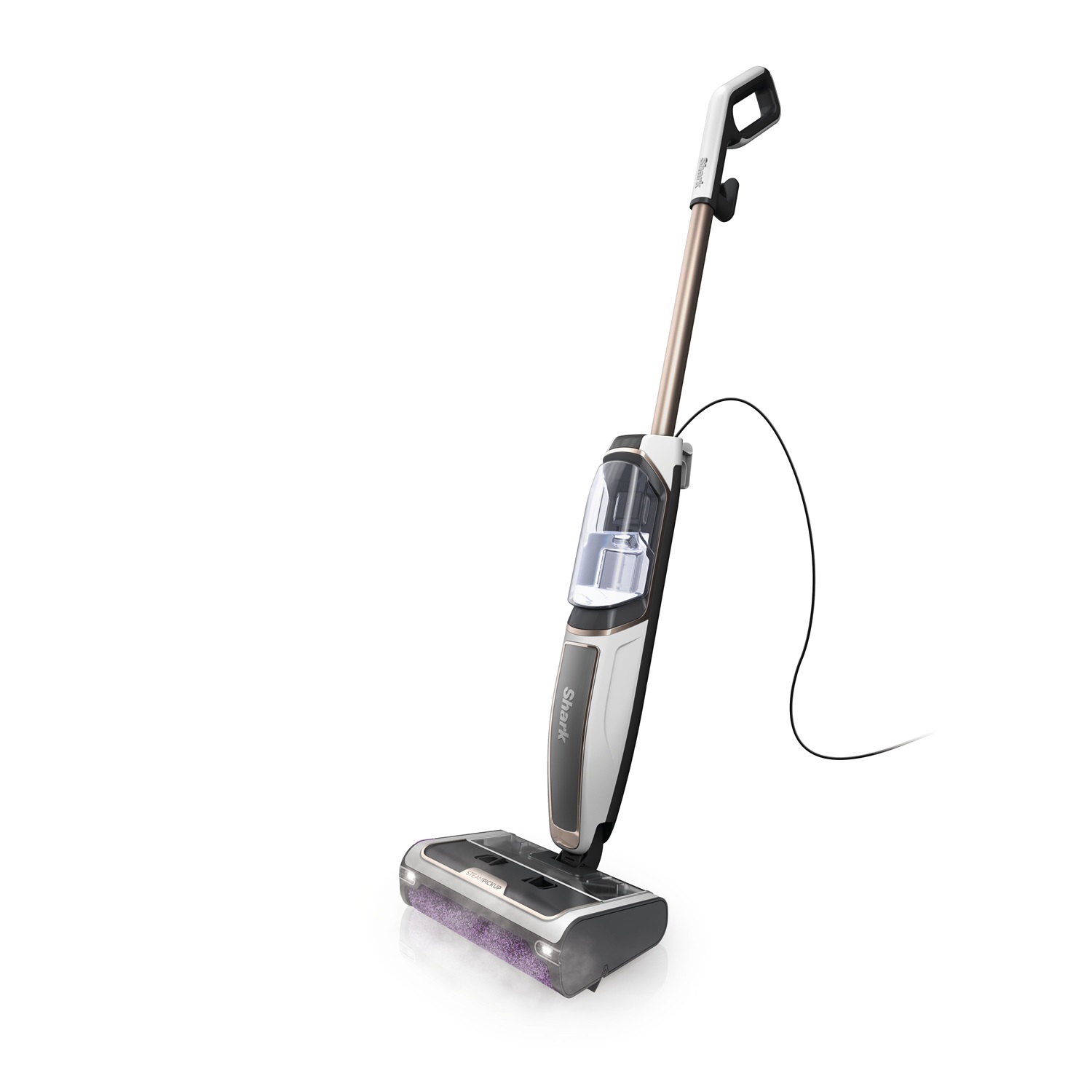 Shark SteamPickUp SD200EU - Scopa a Vapore 3 in 1 per Pavimenti Duri, Capacità 420ml, Potenza 1230W, Senza Agenti Chimici, Colore Bianco