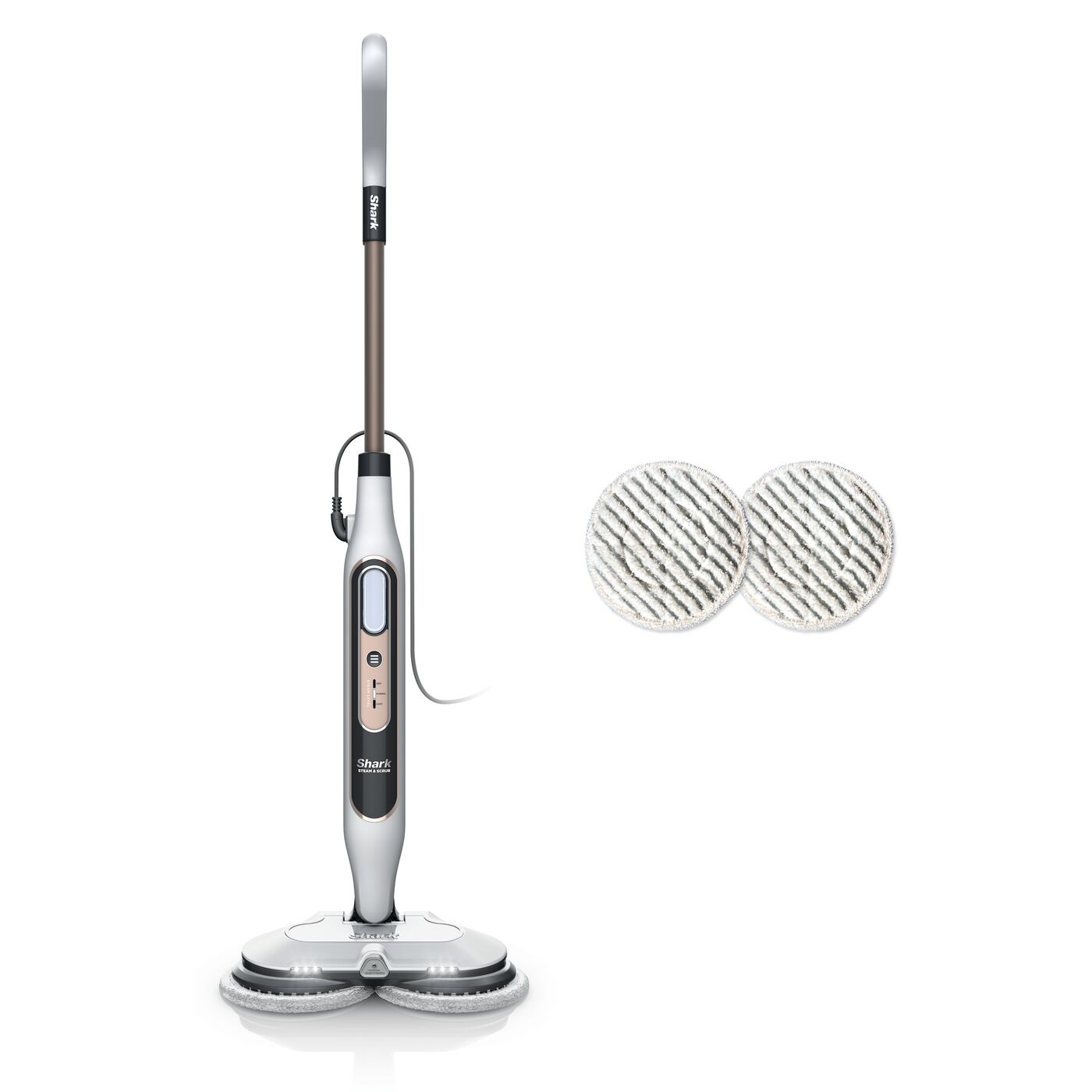 Shark S8201EU Scopa a Vapore Steam Mop con Steam Blaster, 2 Panni Lavabili Rotanti, 3 Modalità, Igienizza e Rimuove Macchie, Nero/Grigio/ Bianco, 1120 W