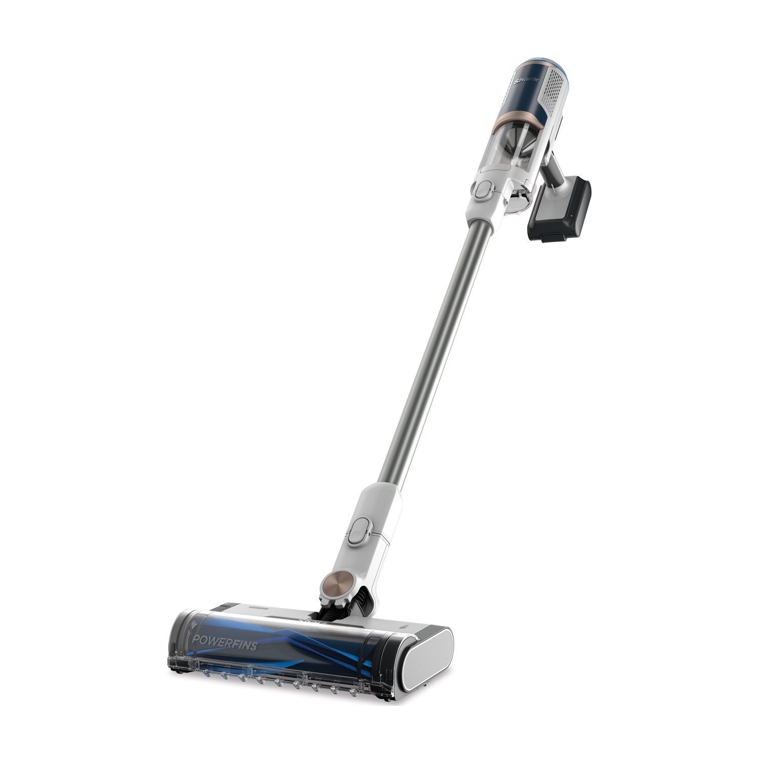 Shark BU3521EU Aspirapolvere Senza Filo Floor Detect Stick con Autosvuotamento, 40 Minuti di Autonomia, Leggero, Anti Hair Wrap, Bocchette per Animali e Fessure, Blu/Bianco