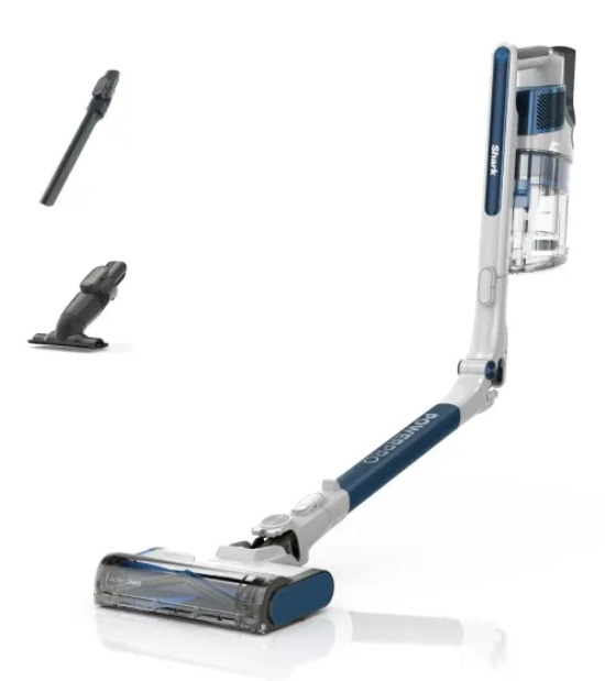 Shark PowerPro IZ380EU - Aspirapolvere Senza Filo Leggero e Flessibile con Tecnologia FloorDetect, Anti-Groviglio, Autonomia 50 Minuti e Contenitore XL - Blu Metallizzato