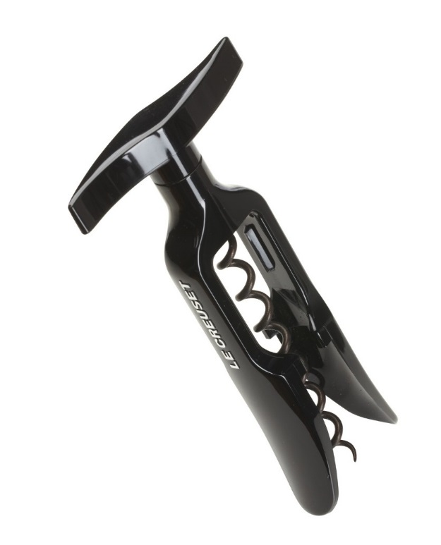 Le Creuset Levatappi TM-100 Nero Lucido - Cavatappi da Tavola per Bottiglie con Tappi Difficili