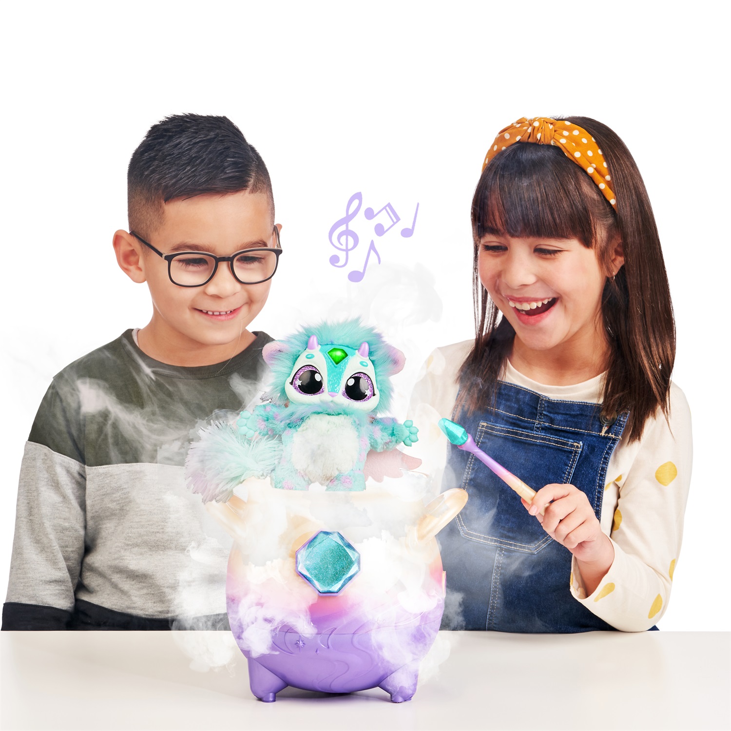 Moose Toys Magic Mixies Calderone Magico con Peluche Interattivo Blu da 8 Pollici