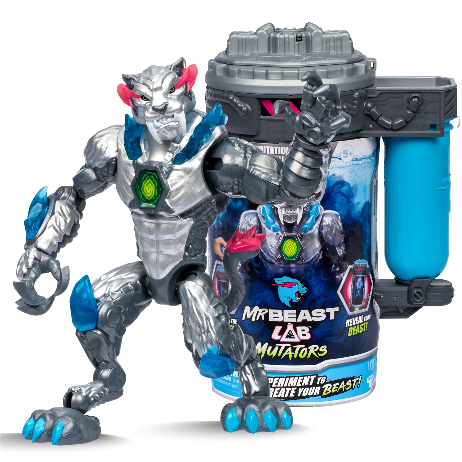 MrBeast Lab Mutators - Mutatore Metallic Panther 13 cm - Esegui un esperimento per creare la tua creatura