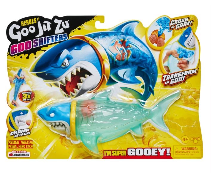 Heroes of Goo Jit Zu Goo Shifters Primal Thrash - Figura Giocattolo Elastico Super Elastico e Squishy con Trasformazione Goo Unica