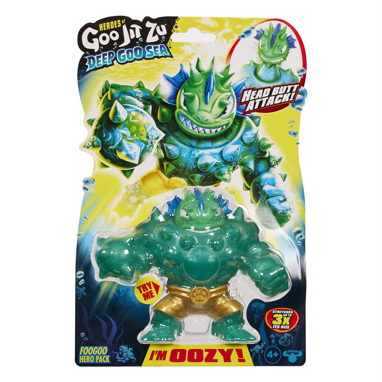 Heroes of Goo Jit Zu Foogoo - Action Figure Super Stretchy della Collezione Deep Goo Sea con Imbottitura Mucosa
