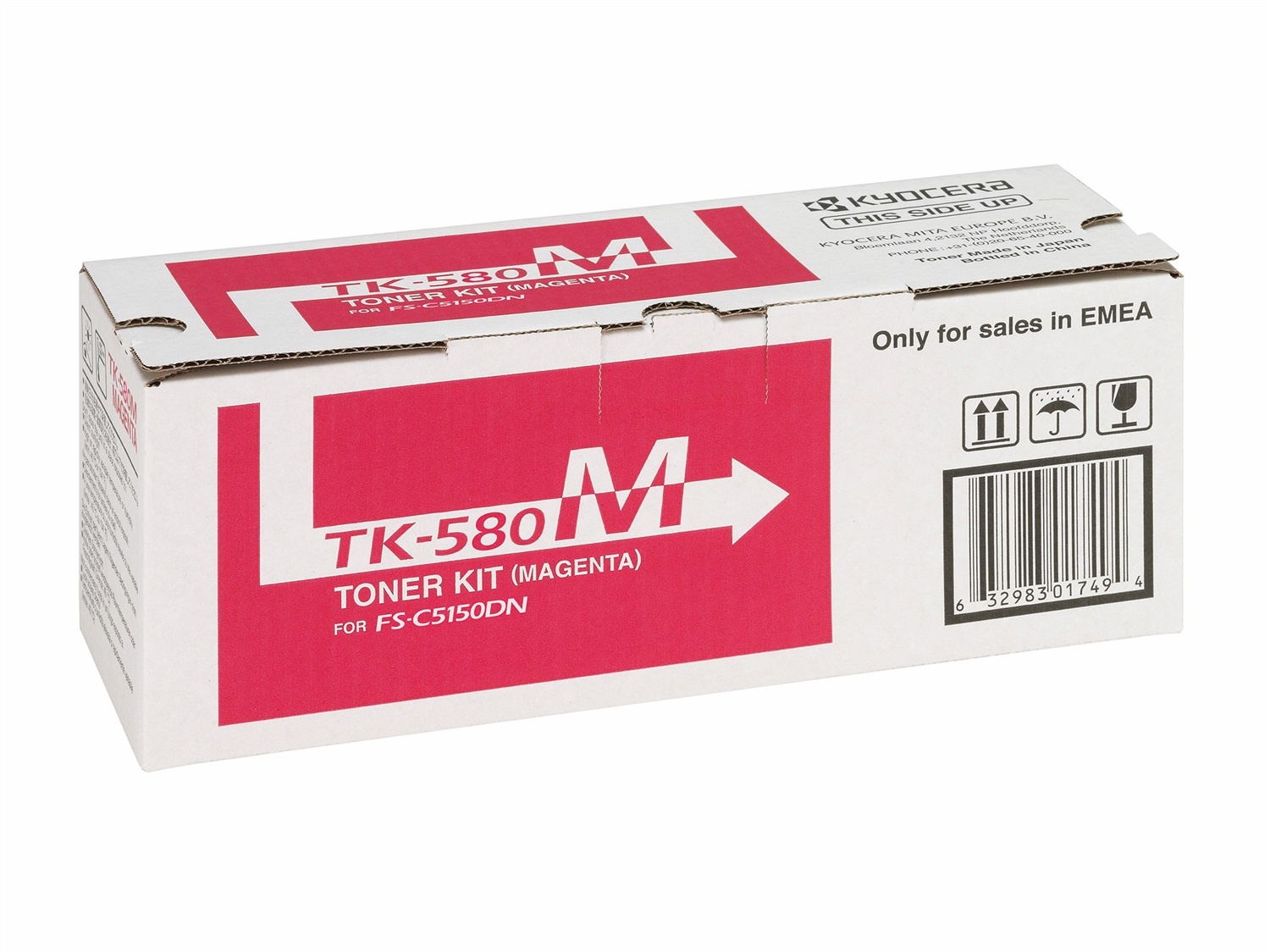 KYOCERA TK-580M Toner Originale Magenta 1 pz - 2800 Pagine - Compatibile con FS-C5150DN e Ecosys P6021cdn