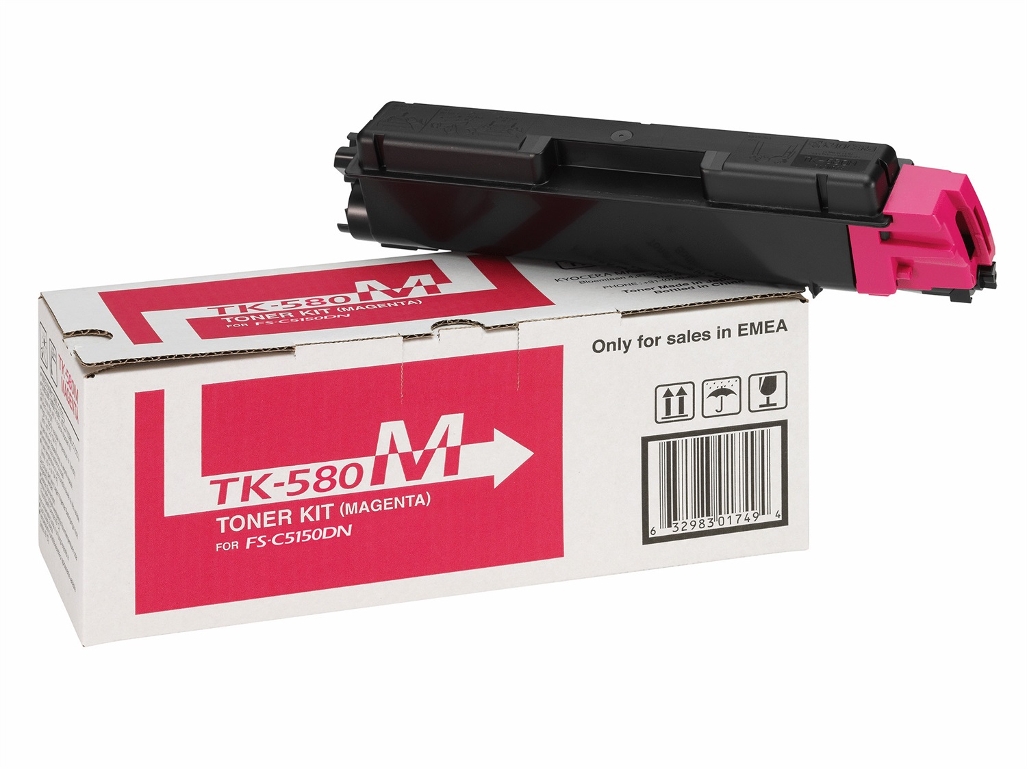 KYOCERA TK-580M Toner Originale Magenta 1 pz - 2800 Pagine - Compatibile con FS-C5150DN e Ecosys P6021cdn