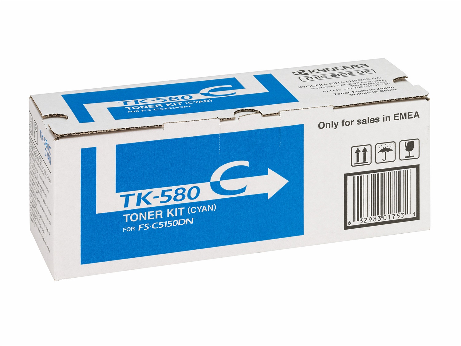 KYOCERA TK-580C Toner Originale Ciano 1 pz - 2800 Pagine per FS-C5150DN e ECOSYS P6021cdn