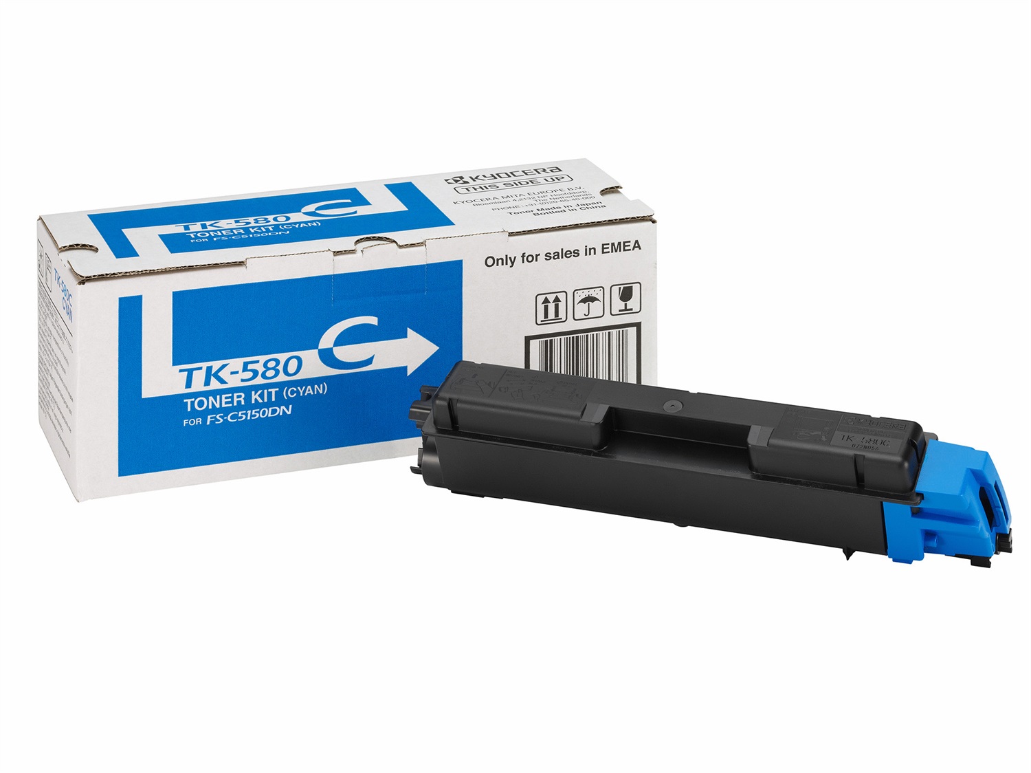 KYOCERA TK-580C Toner Originale Ciano 1 pz - 2800 Pagine per FS-C5150DN e ECOSYS P6021cdn