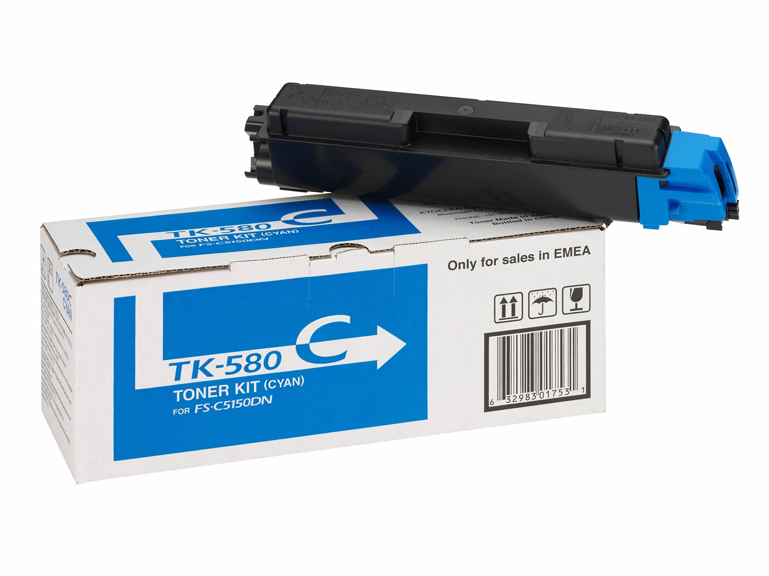 KYOCERA TK-580C Toner Originale Ciano 1 pz - 2800 Pagine per FS-C5150DN e ECOSYS P6021cdn