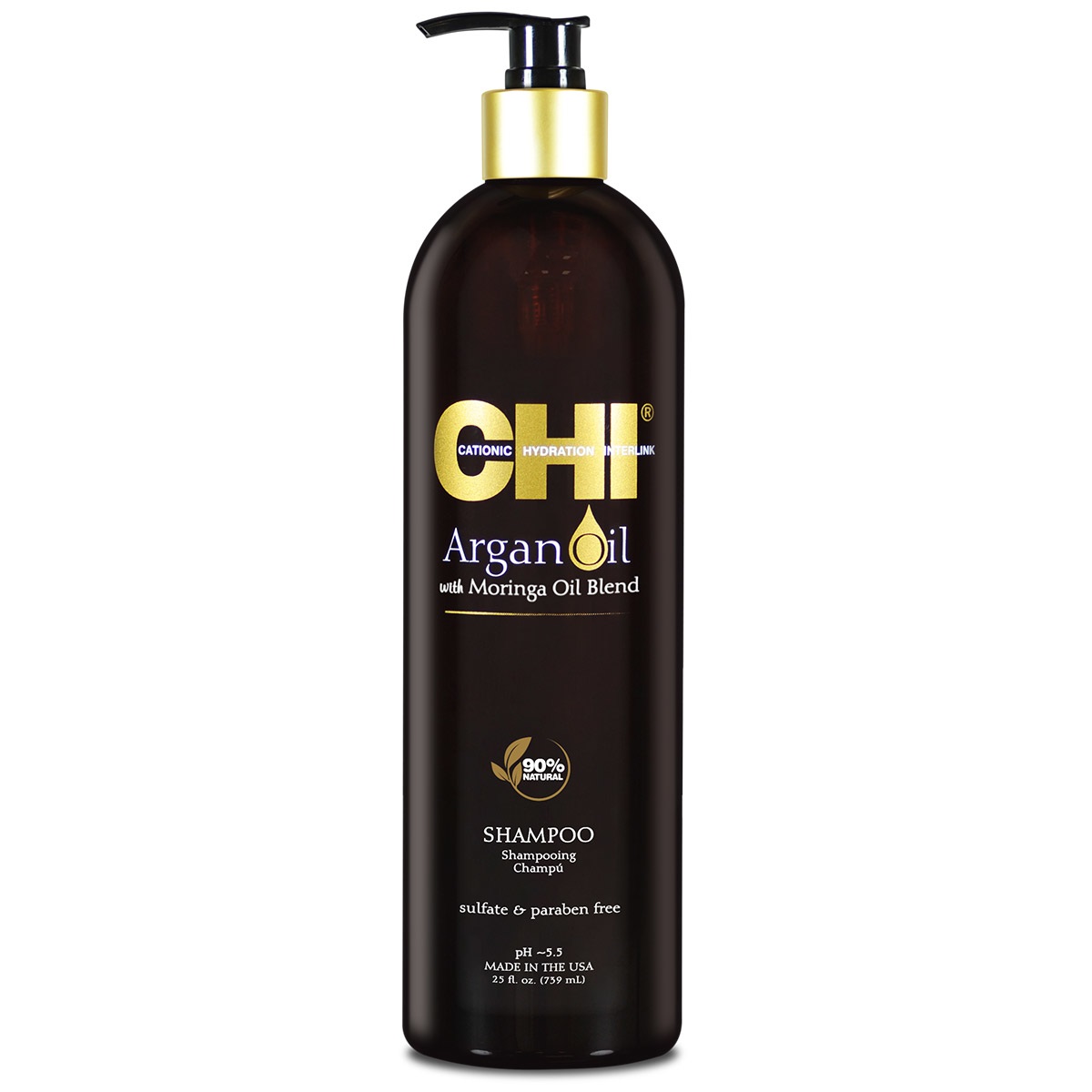 CHI Argan Oil Shampoo 739 ml - Shampoo Idratante e Nutriente con Olio di Argan e Moringa per Capelli Secchi e Danneggiati