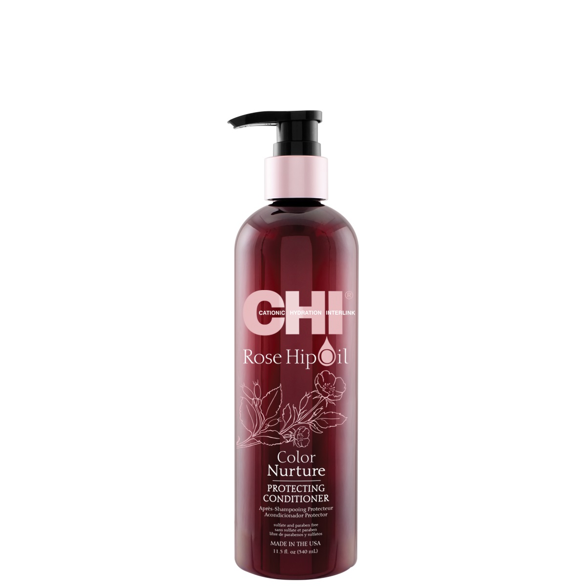 CHI Farouk Rose Hip Oil Conditioner 340 ml - Balsamo Protettivo per Capelli Colorati con Olio di Rosa Canina
