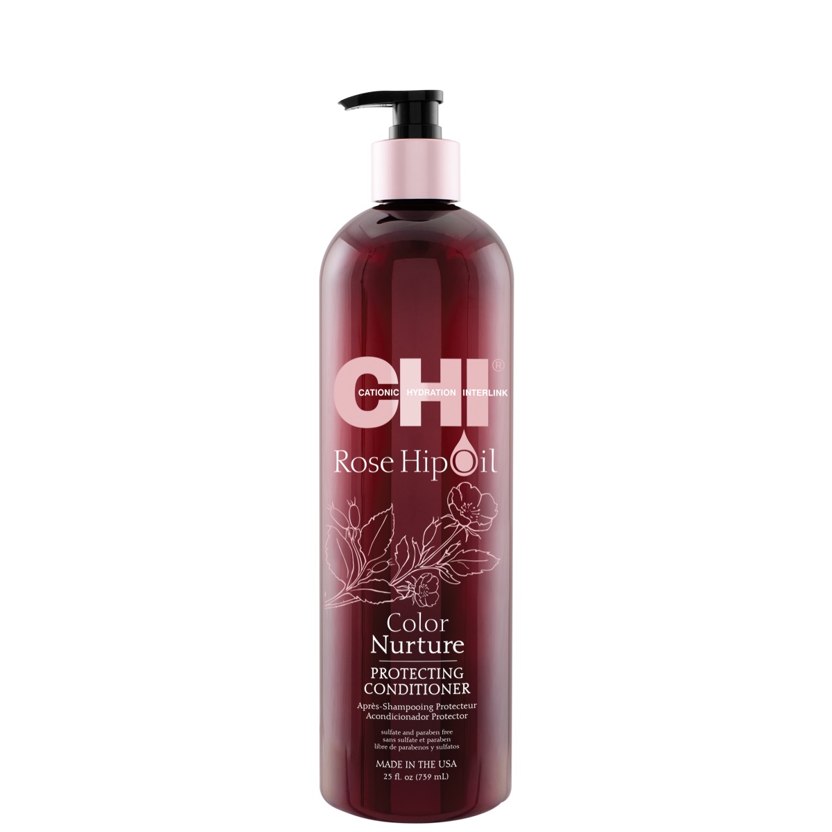 CHI Rose Hip Oil 739 ml - Balsamo Nutriente Professionale per Capelli Colorati e con Mèches