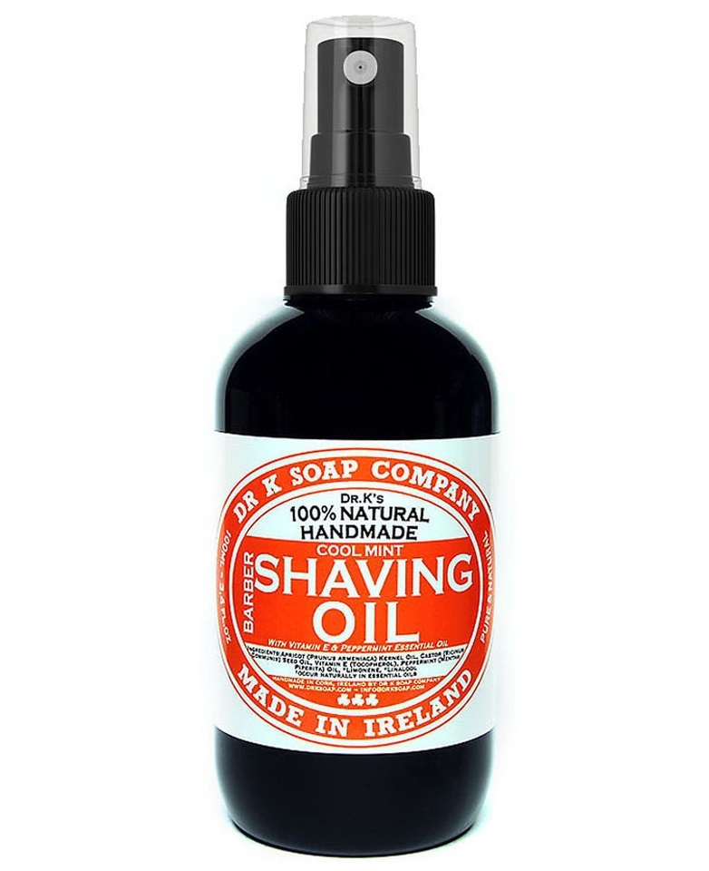 Dr K Soap Company Olio da Barba Menta Piperita 100 ml - Emolliente e Nutriente con Olio di Albicocca e Vitamine A/C