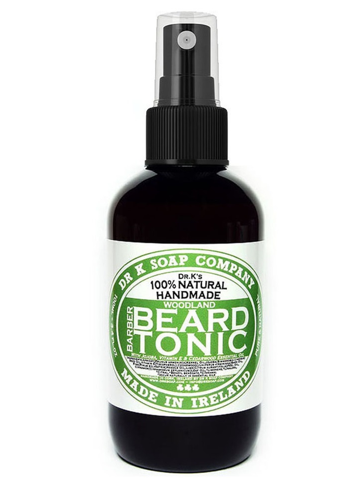 Dr K Soap Company Beard Tonic Woodland 100 ml - Tonico Nutriente per Barba con Oli Essenziali di Legno di Cedro, Pino e Cannella