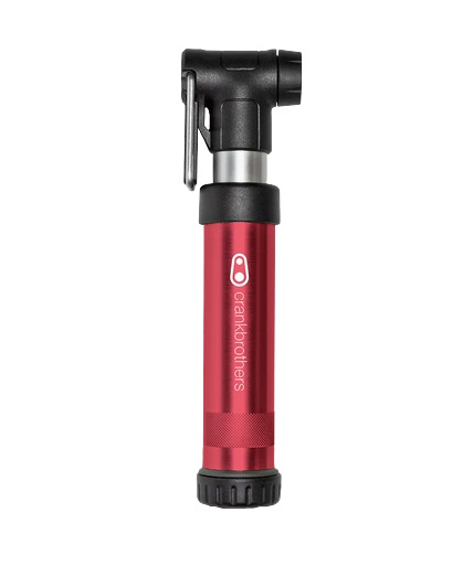 Crankbrothers Gem S Mini Pompa in Alluminio Rosso - Pressione Max 9 Bar, Valvola Universale