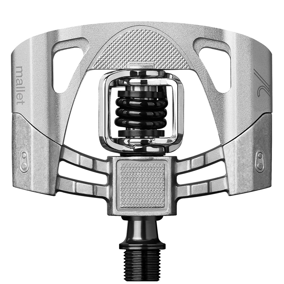 Crankbrothers Mallet 2 Pedali Automatici per Bicicletta - Argento, 428g, Piattaforma in Alluminio e Nylon, Mandrino in Acciaio Cromoly Forgiato