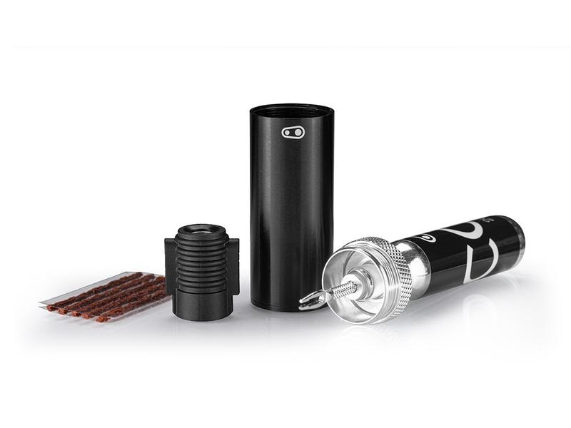 Crankbrothers Cigar Tool - Kit di Riparazione Tubeless con Pompa CO2 e Supporto per Borraccia