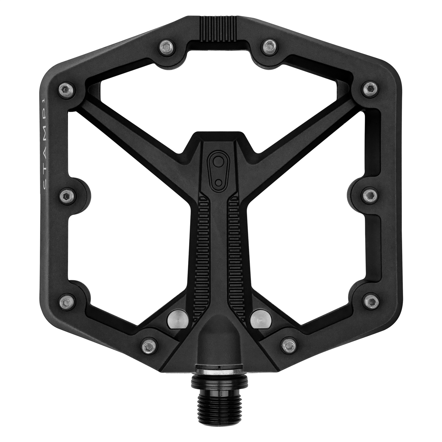 Crankbrothers Stamp 1 Gen 2 Pedali MTB Flat Large Nero - Design Concavo e Componenti Igus