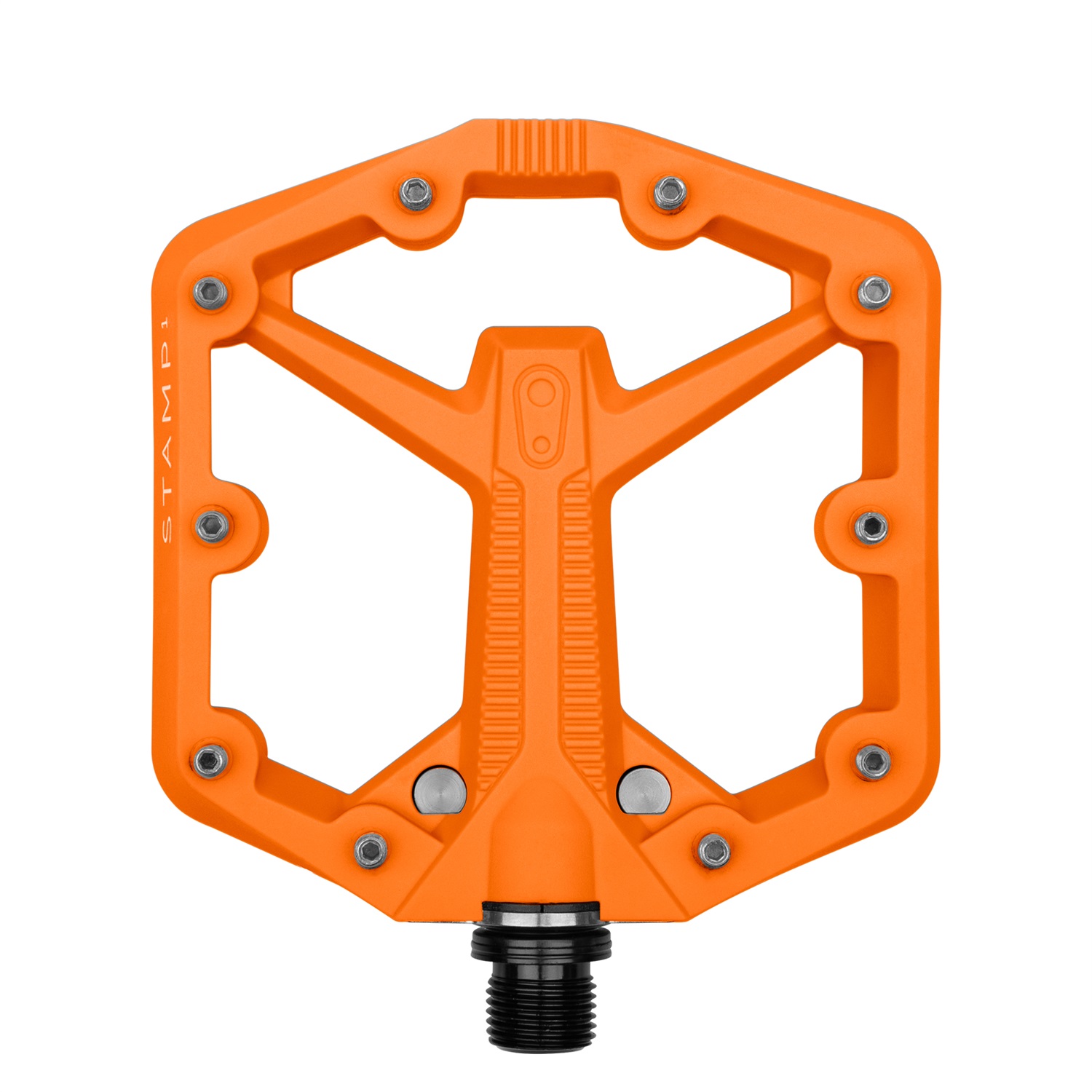 Crankbrothers Stamp 1 Gen 2 - Pedali MTB Flat, Misura S, Colore Arancione, Profilo Concavo e Sottile