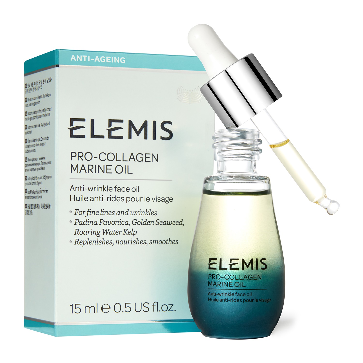 Elemis Pro-Collagen Marine Oil 15 ml - Olio Viso Idratante e Rigenerante per Tutti i Tipi di Pelle