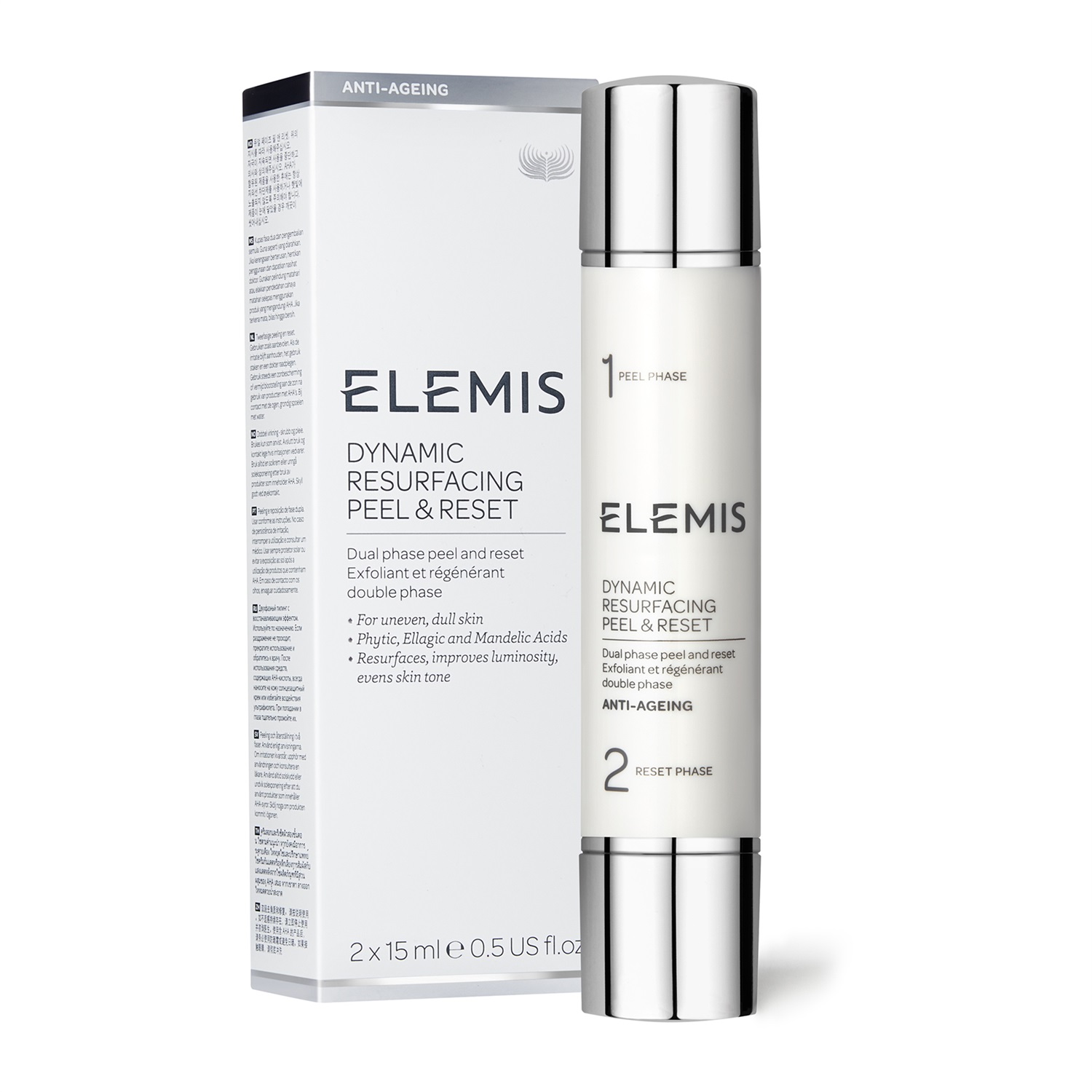 Elemis Dynamic Resurfacing Peel & Reset 30 ml - Peeling Bifasico Esfoliante per Viso, Idrata e Nutre la Pelle