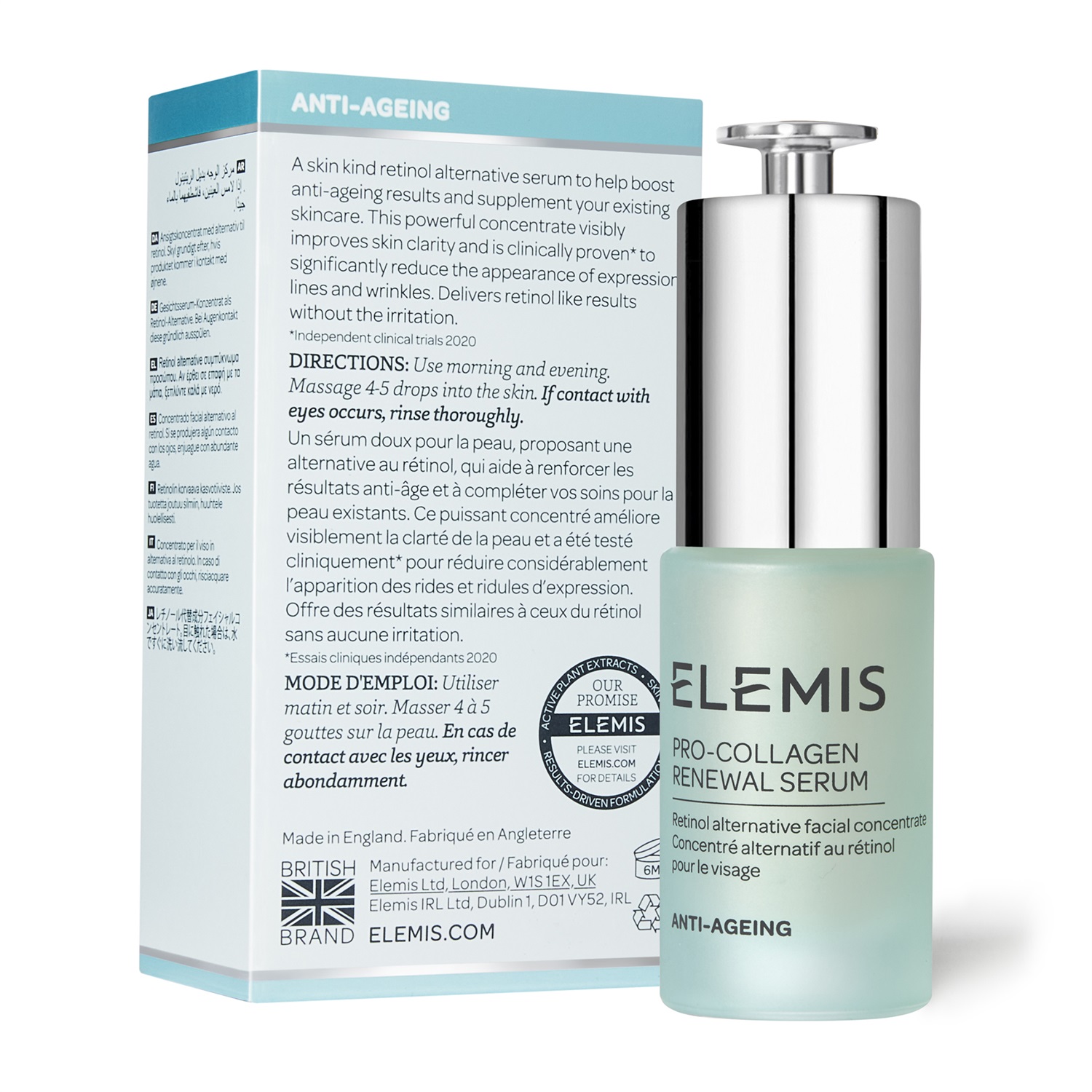 ELEMIS Pro-Collagen Renewal Serum 15 ml - Siero Viso Anti-Età per Migliorare Linee di Espressione e Compattezza della Pelle
